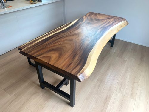 モンキーポッド　テーブル・ベンチ　オイル塗装2