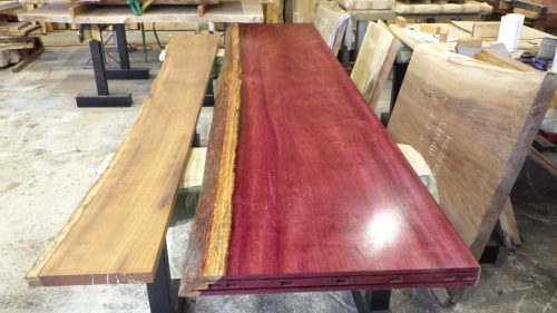 パープルハート　カウンター　ガラス塗装