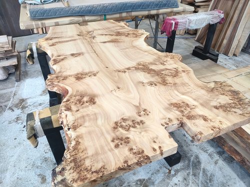 ポプラ　テーブル天板　ウレタン塗装