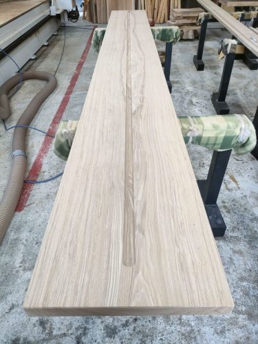 タモ　ストレートカウンター　無塗装　裏溝