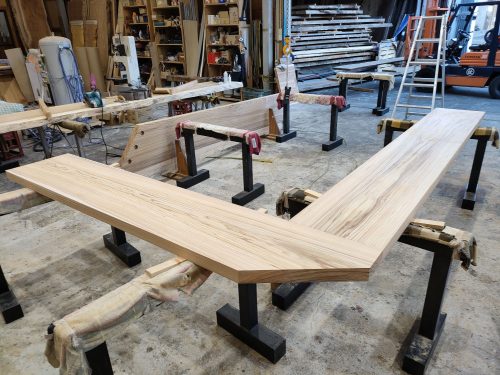 杉L型カウンタ／無塗装2