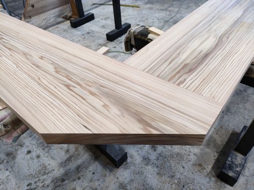 杉L型カウンタ／無塗装3